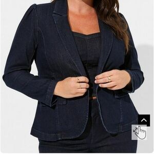 🆕️ 3X STUDIO DENIM BUTTON FRONT BLAZER